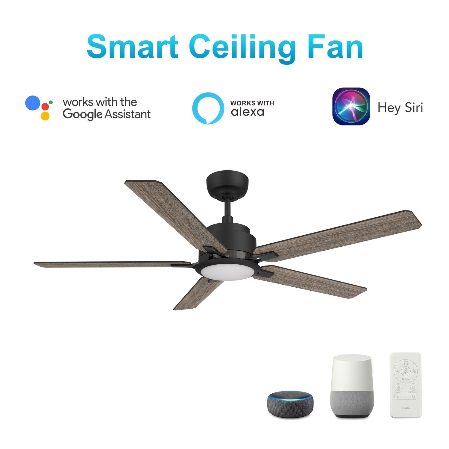 Carro - VS565J-L12-BG-1 - 56"Smart Ceiling Fan - Espear - Black