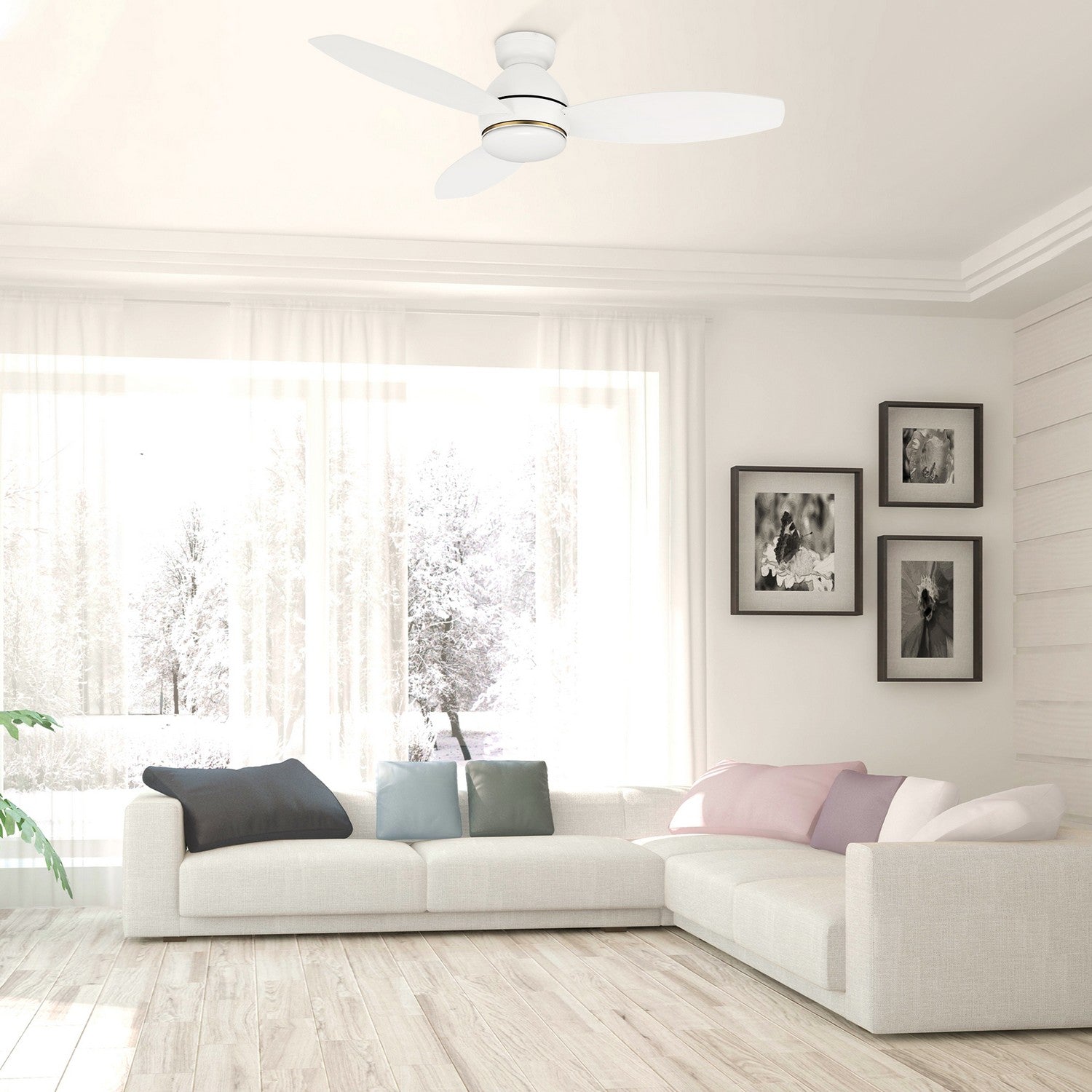 Carro - VS483Q6-L12-W1-1-FM - 48"Smart Ceiling Fan - Hobart - White