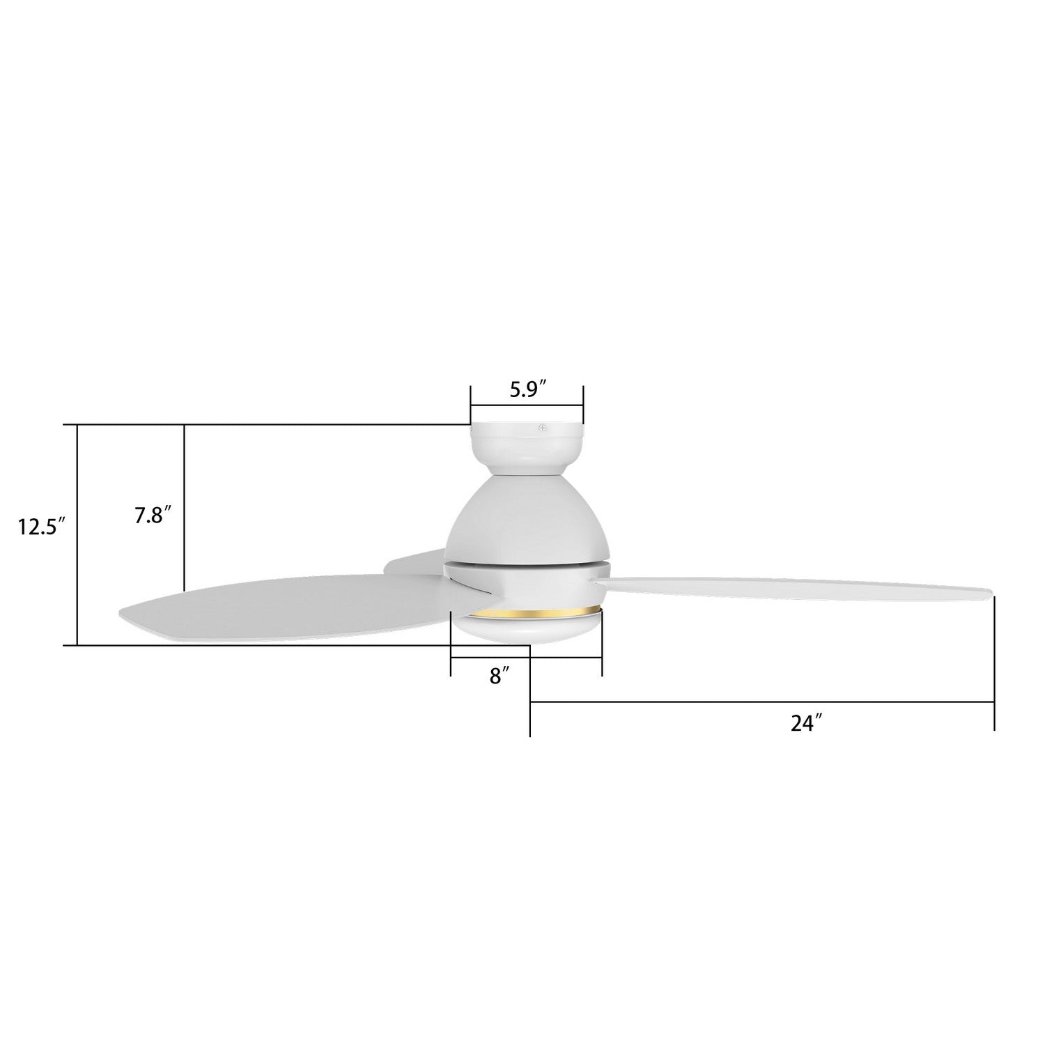 Carro - VS483Q6-L12-W1-1-FM - 48"Smart Ceiling Fan - Hobart - White