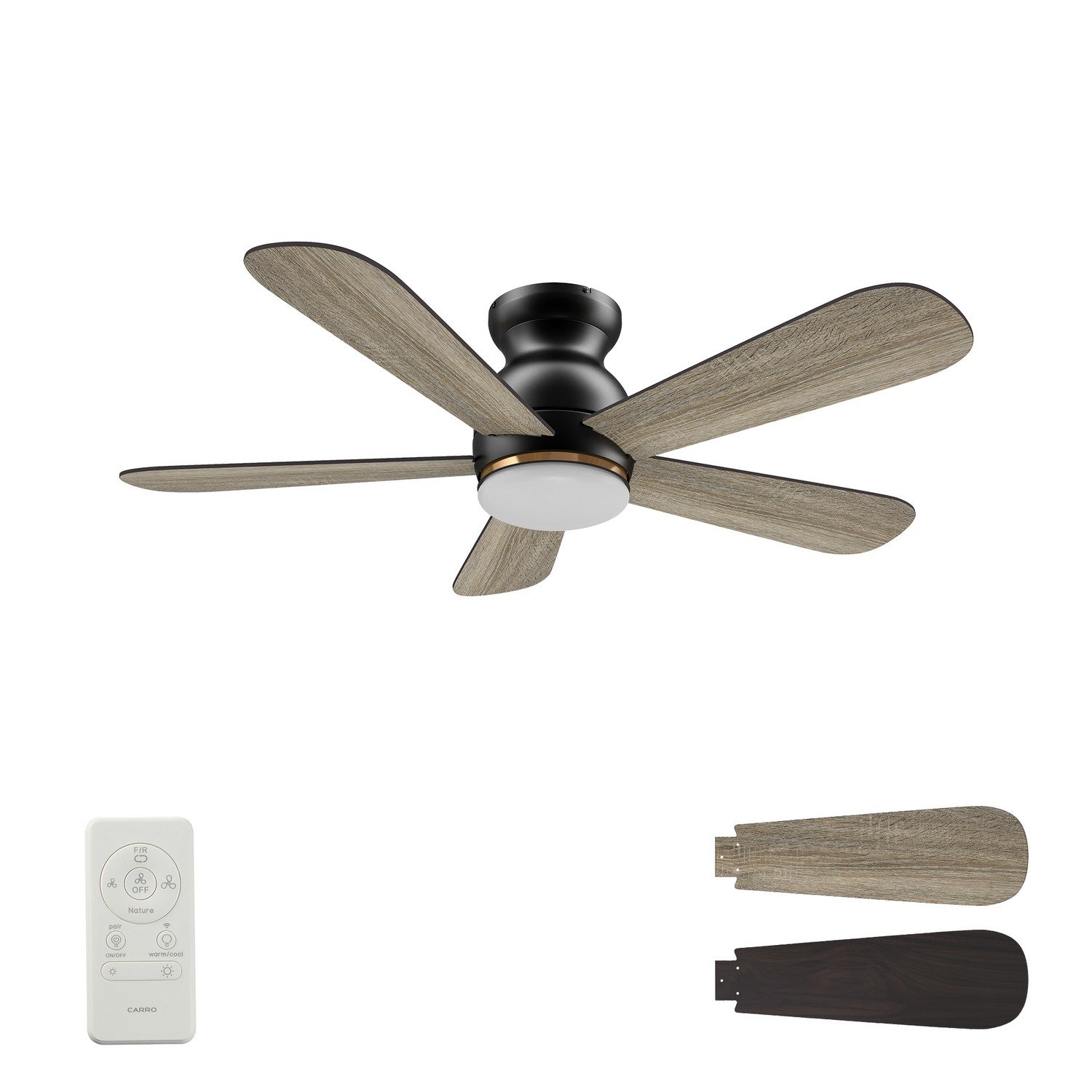 Carro - VS485Q-L12-BG-1-FM - 48"Smart Ceiling Fan - Dubois - Black