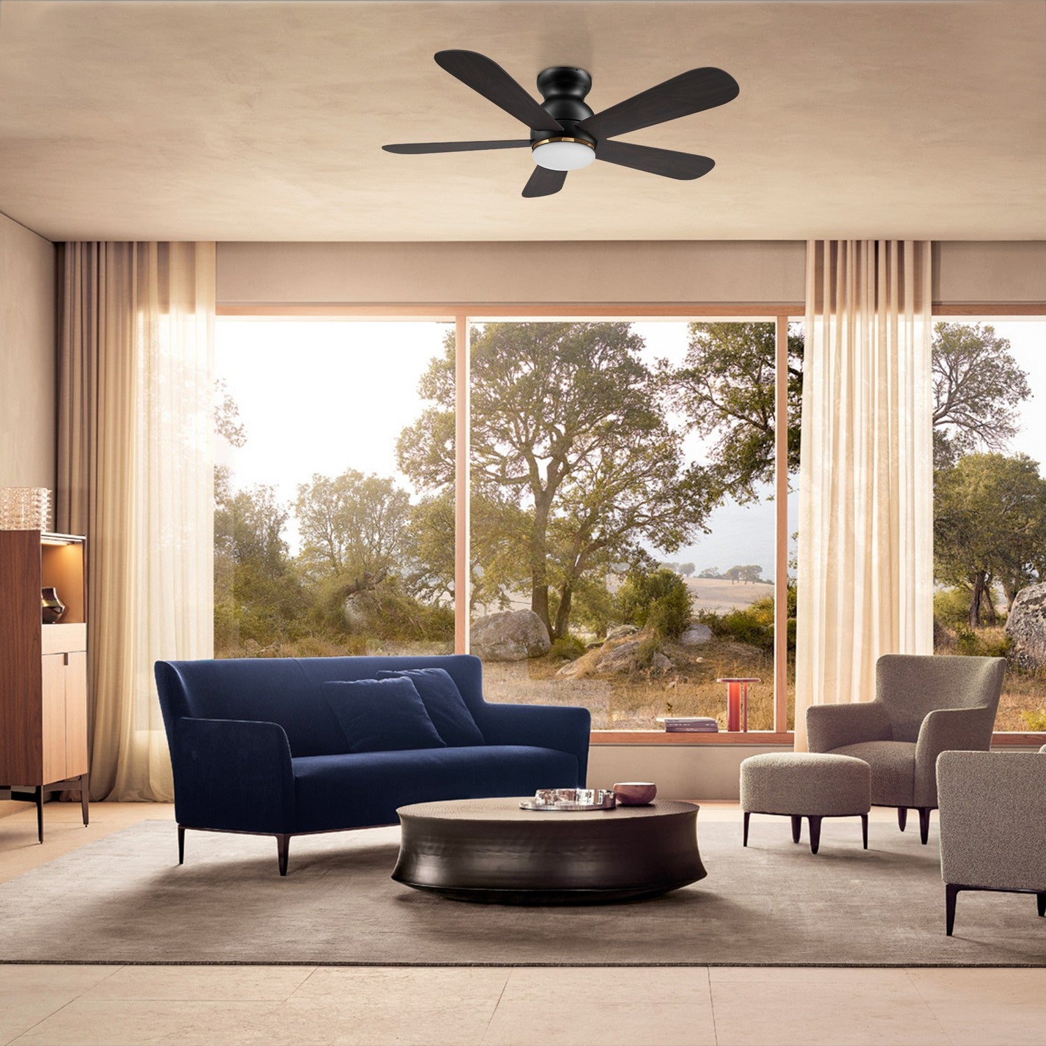 Carro - VS485Q-L12-BG-1-FM - 48"Smart Ceiling Fan - Dubois - Black