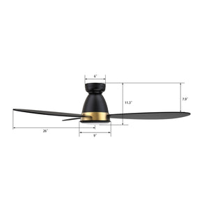 Carro - VS523Q7-L12-B2-1-FM - 52"Smart Ceiling Fan - York - Black