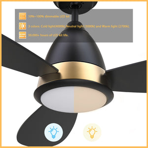 Carro - VS523Q7-L12-B2-1 - 52"Smart Ceiling Fan - York - Black