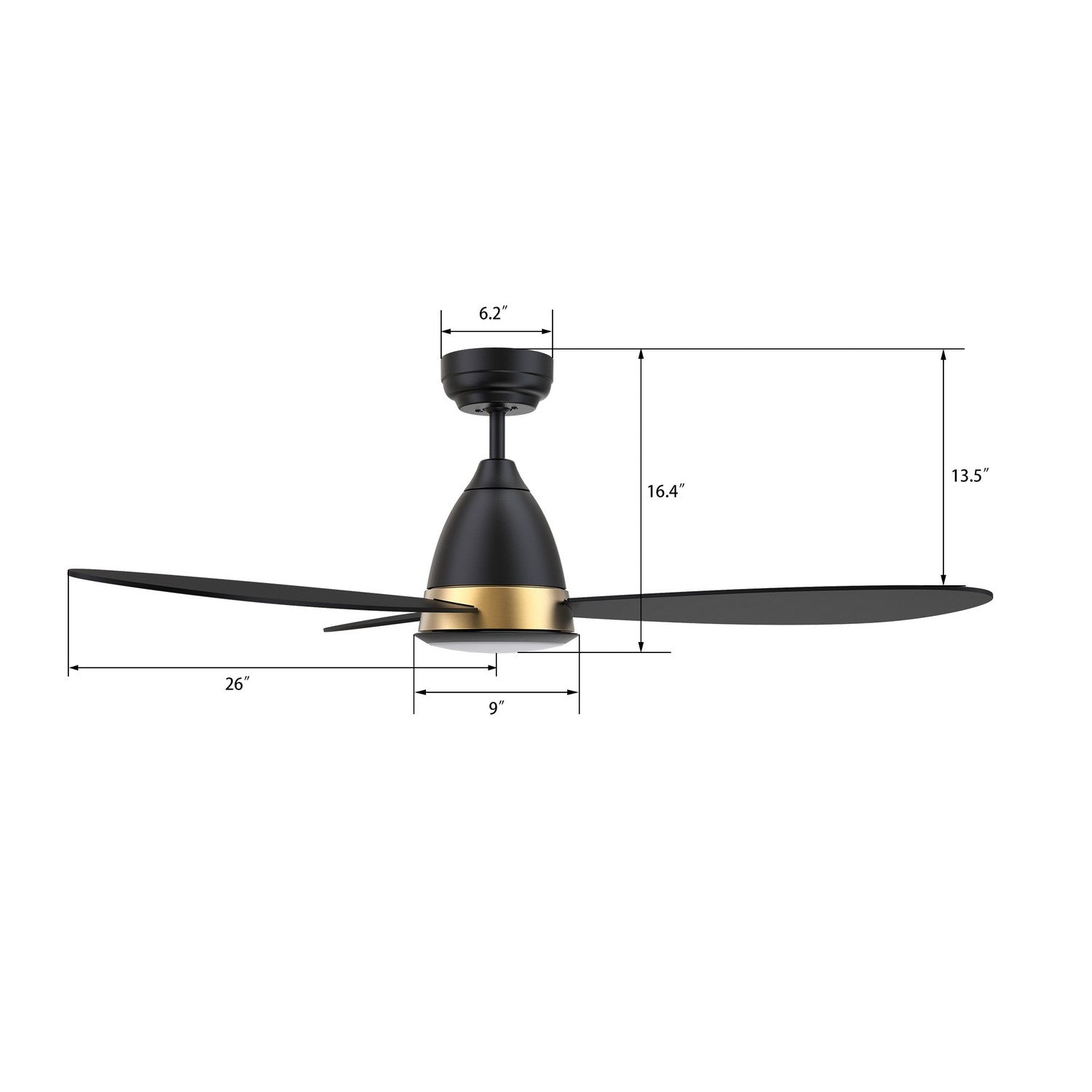 Carro - VS523Q7-L12-B2-1 - 52"Smart Ceiling Fan - York - Black