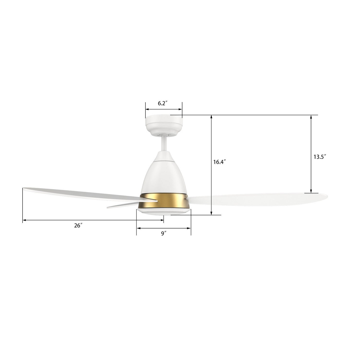 Carro - VS523Q7-L12-W1-1A - 52"Smart Ceiling Fan - York - White