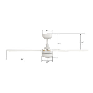 Carro - VS525E2-L11-W1-1G - 52"Smart Ceiling Fan - Tarrasa - White