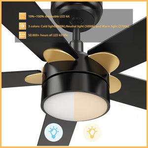 Carro - VS525E2-L11-B2-1G - 52"Smart Ceiling Fan - Tarrasa - Black