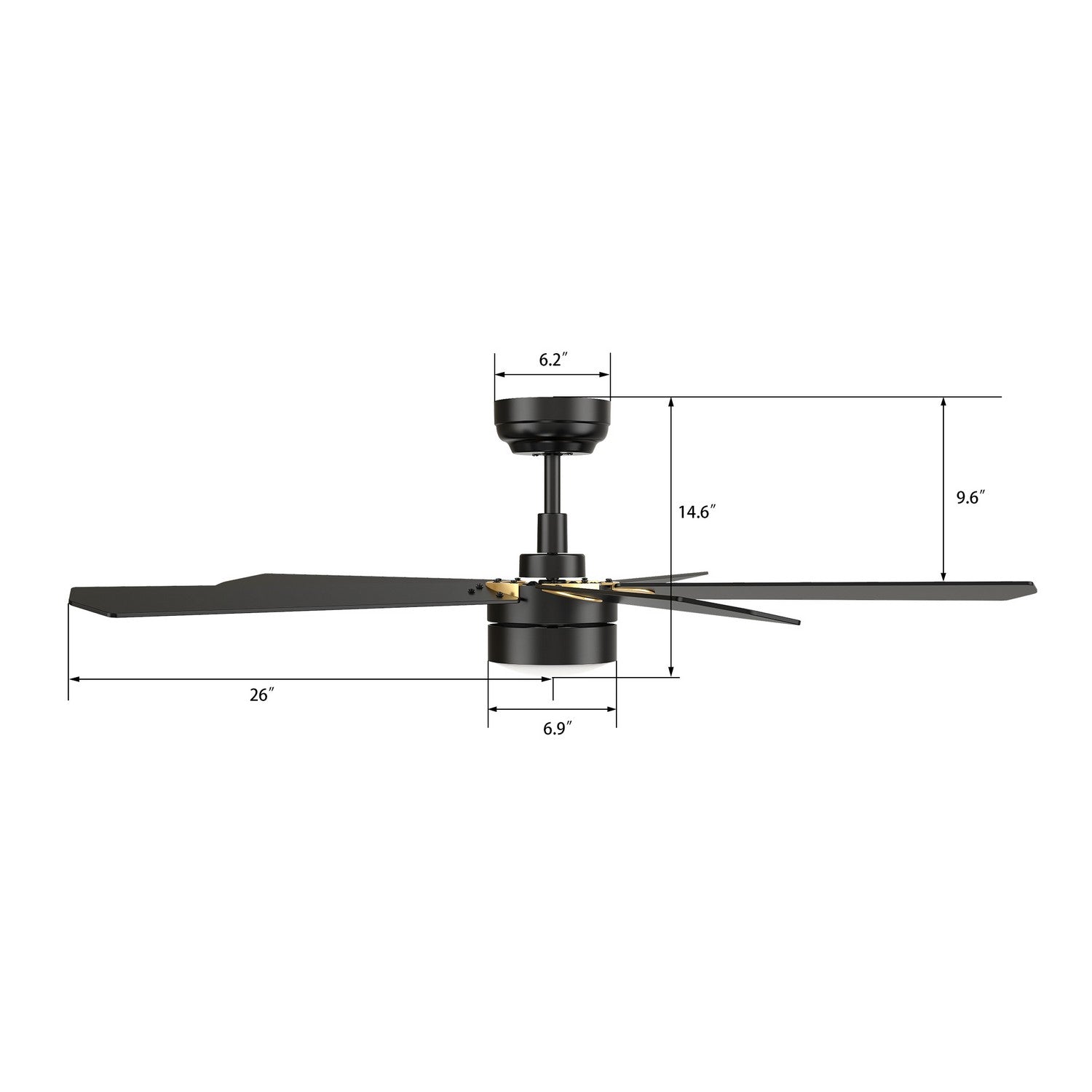 Carro - VS525E2-L11-B2-1G - 52"Smart Ceiling Fan - Tarrasa - Black