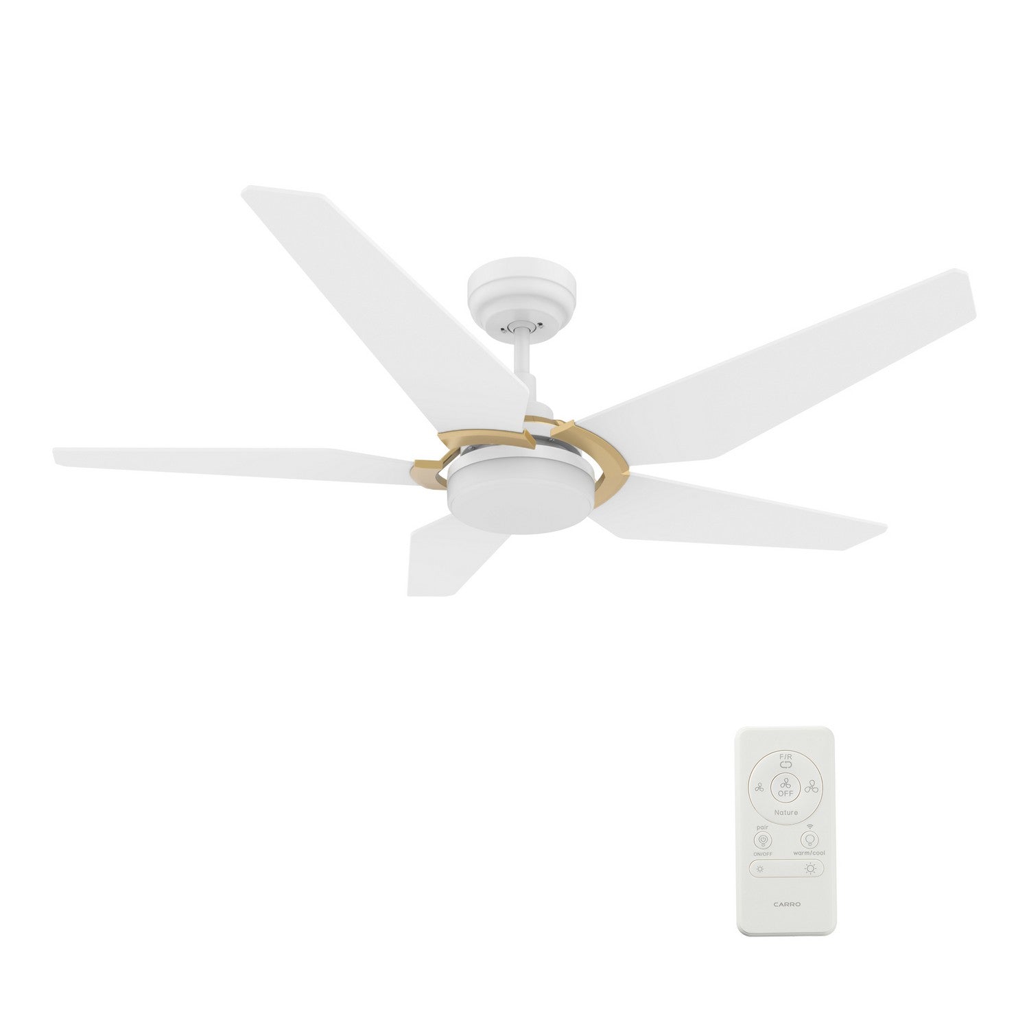 Carro - VS525B-L22-W1-1G - 52"Smart Ceiling Fan - Woodrow - White