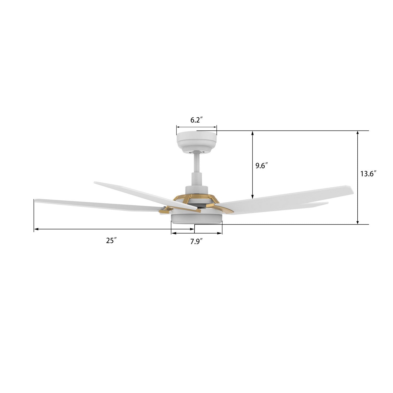 Carro - VS525B-L22-W1-1G - 52"Smart Ceiling Fan - Woodrow - White