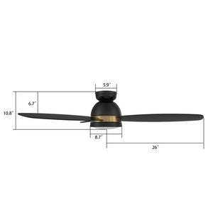 Carro - VS523Q5-L12-B2-1-FM - 52"Smart Ceiling Fan - Fremont - Black