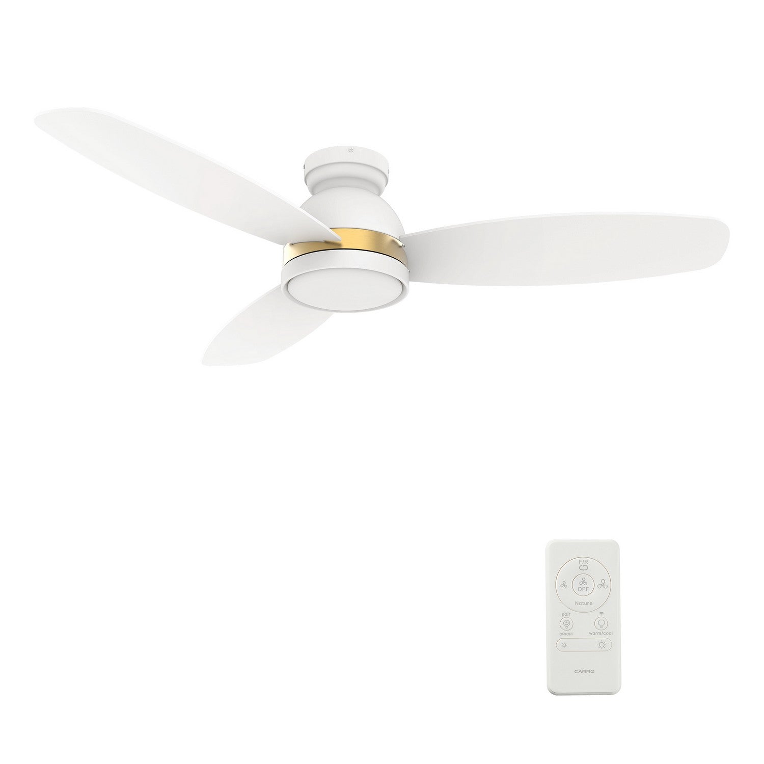 Carro - VS523Q5-L12-W1-1-FMA - 52"Smart Ceiling Fan - Fremont - White