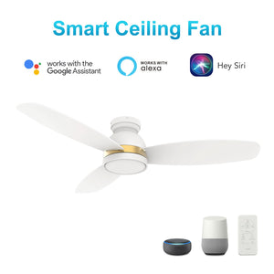 Carro - VS523Q5-L12-W1-1-FMA - 52"Smart Ceiling Fan - Fremont - White