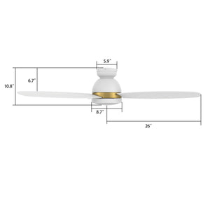 Carro - VS523Q5-L12-W1-1-FMA - 52"Smart Ceiling Fan - Fremont - White