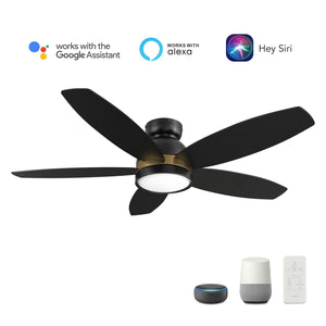 Carro - VS485Q5-L12-B2-1-FM - 48"Smart Ceiling Fan - Granville - Black