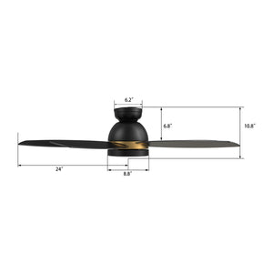 Carro - VS485Q5-L12-B2-1-FM - 48"Smart Ceiling Fan - Granville - Black