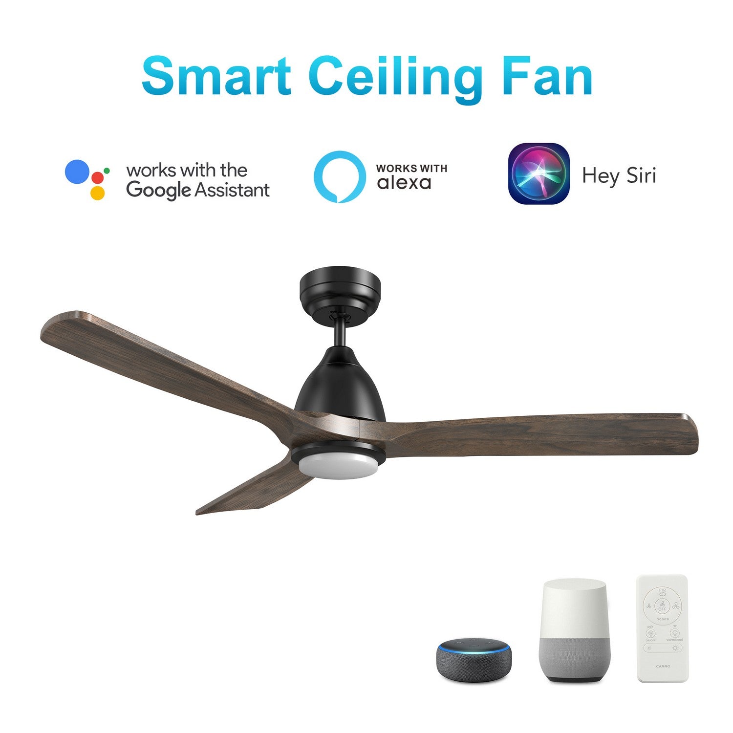 Carro - VS483N3-L11-BM3-1 - 48"Smart Ceiling Fan - Riley - Black