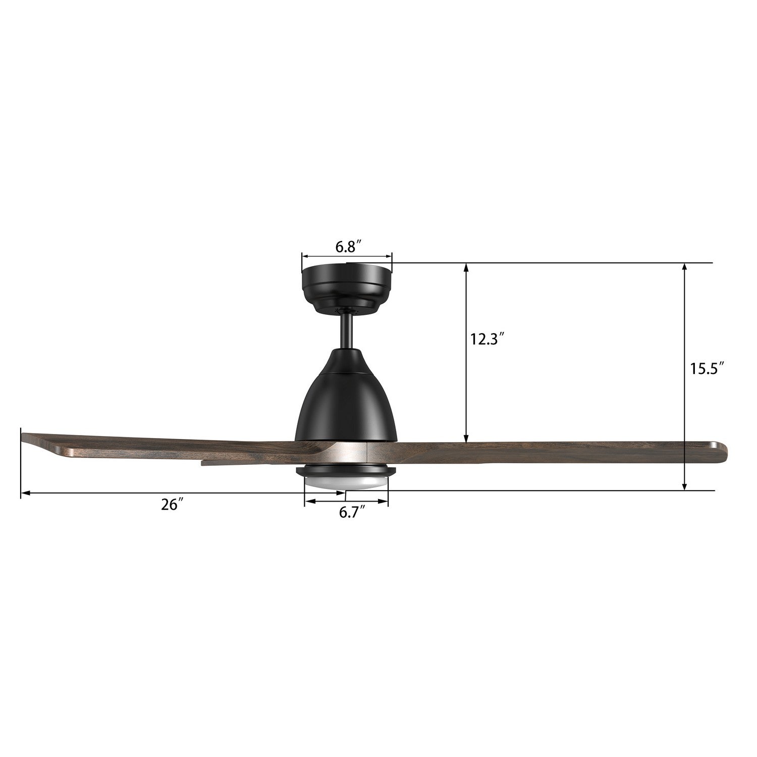 Carro - VS483N3-L11-BM3-1 - 48"Smart Ceiling Fan - Riley - Black