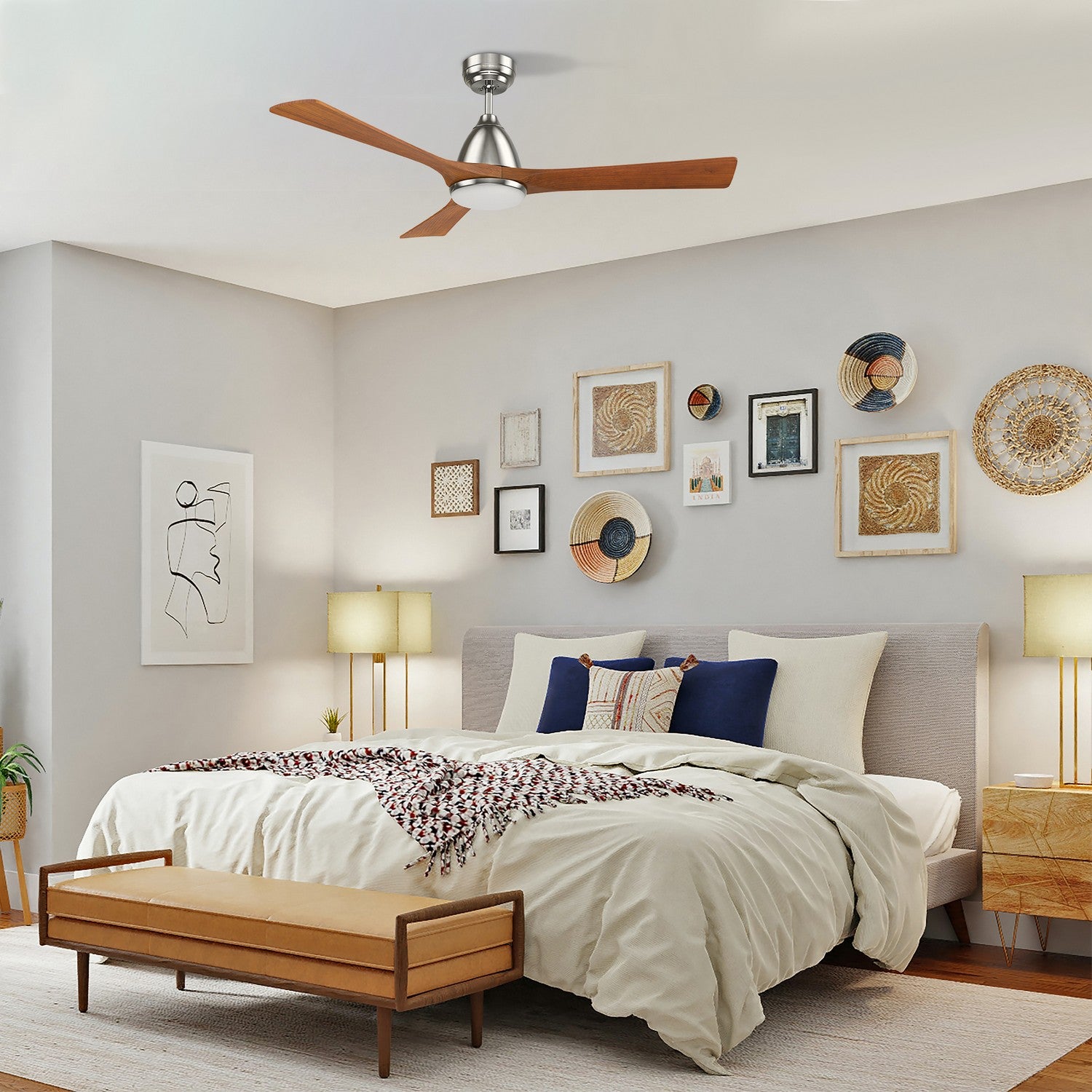 Carro - VS523A2-L12-SM2-1 - 52"Smart Ceiling Fan - Perry - Silver