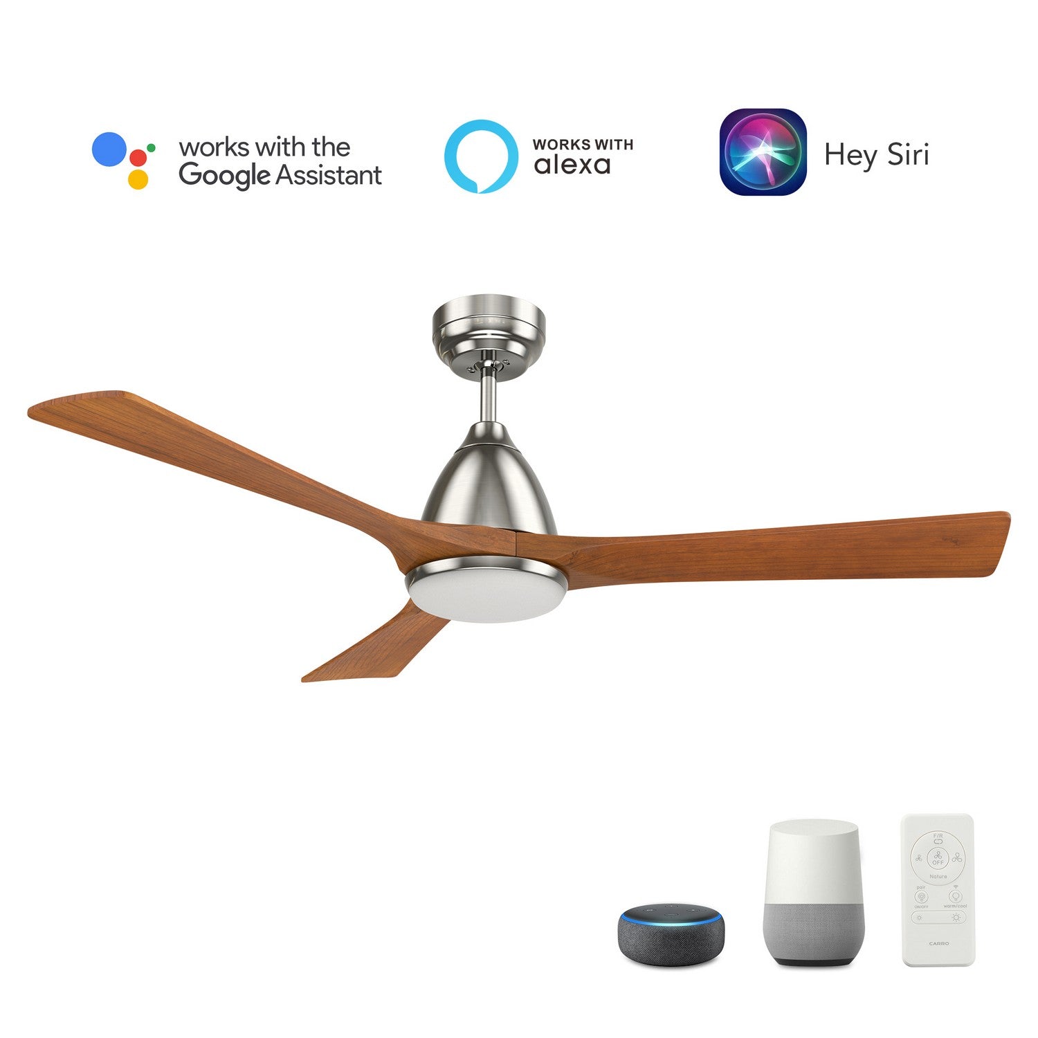 Carro - VS523A2-L12-SM2-1 - 52"Smart Ceiling Fan - Perry - Silver