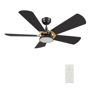 Carro - VS525B6-L12-B2-1G - 52"Smart Ceiling Fan - Savili - Black