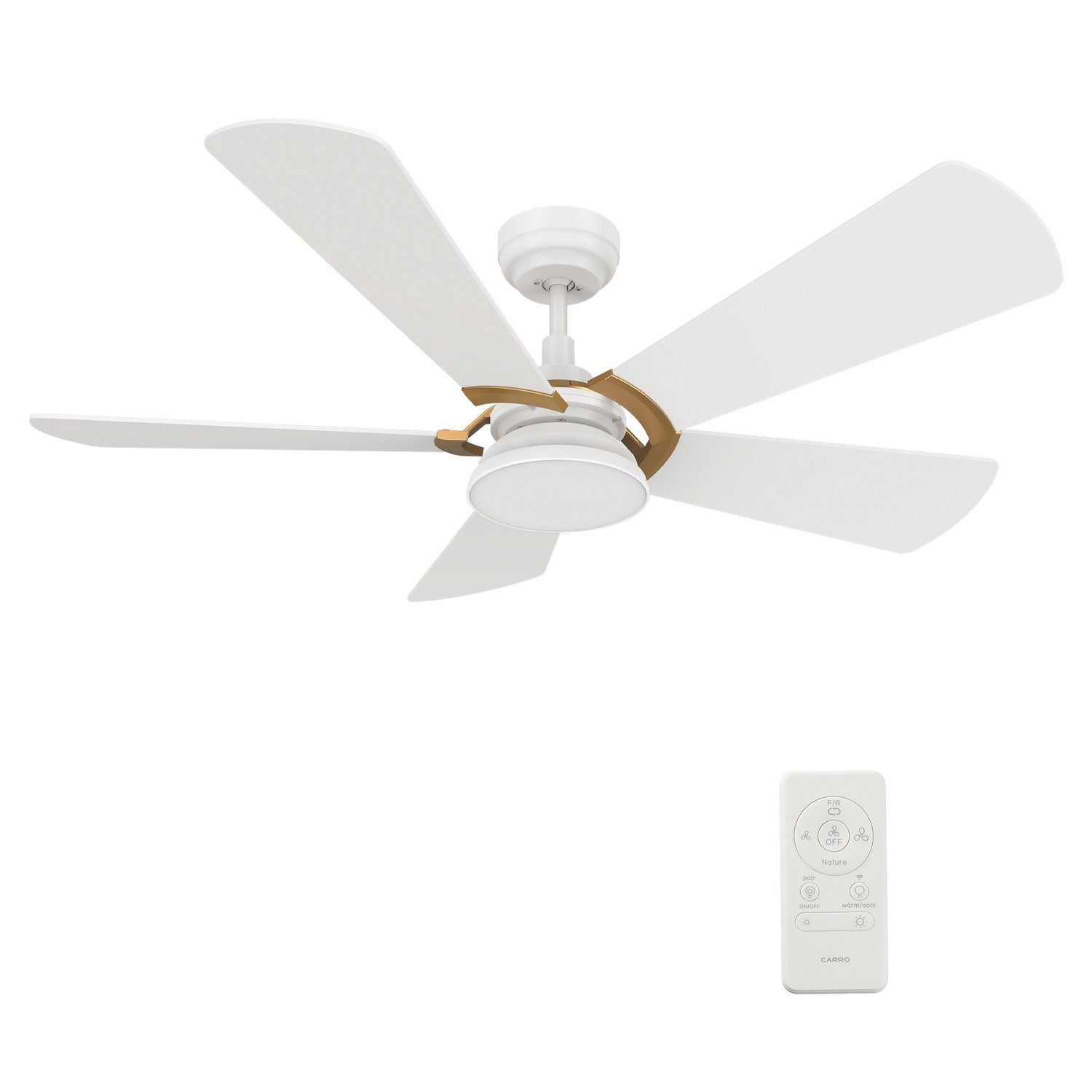 Carro - VS525B6-L12-W1-1G - 52"Smart Ceiling Fan - Savili - White