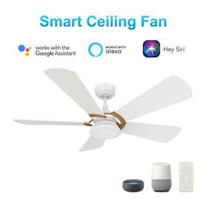 Carro - VS525B6-L12-W1-1G - 52"Smart Ceiling Fan - Savili - White