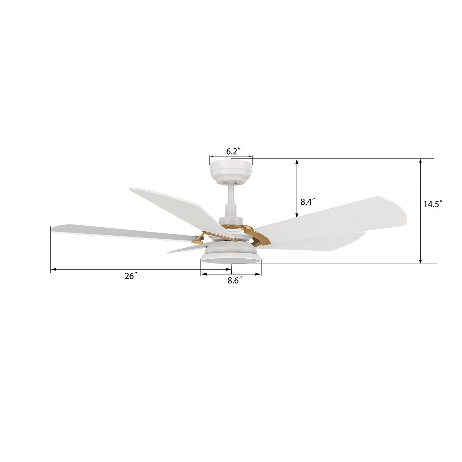 Carro - VS525B6-L12-W1-1G - 52"Smart Ceiling Fan - Savili - White