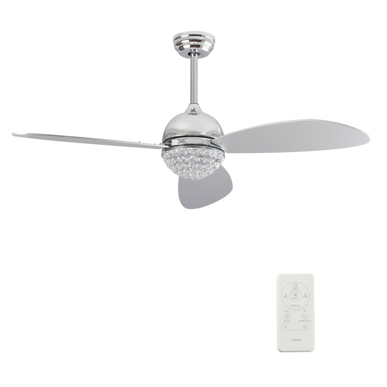 Carro - VS483Q3-L12-SC-1 - 48"Smart Ceiling Fan - Coren - Silver