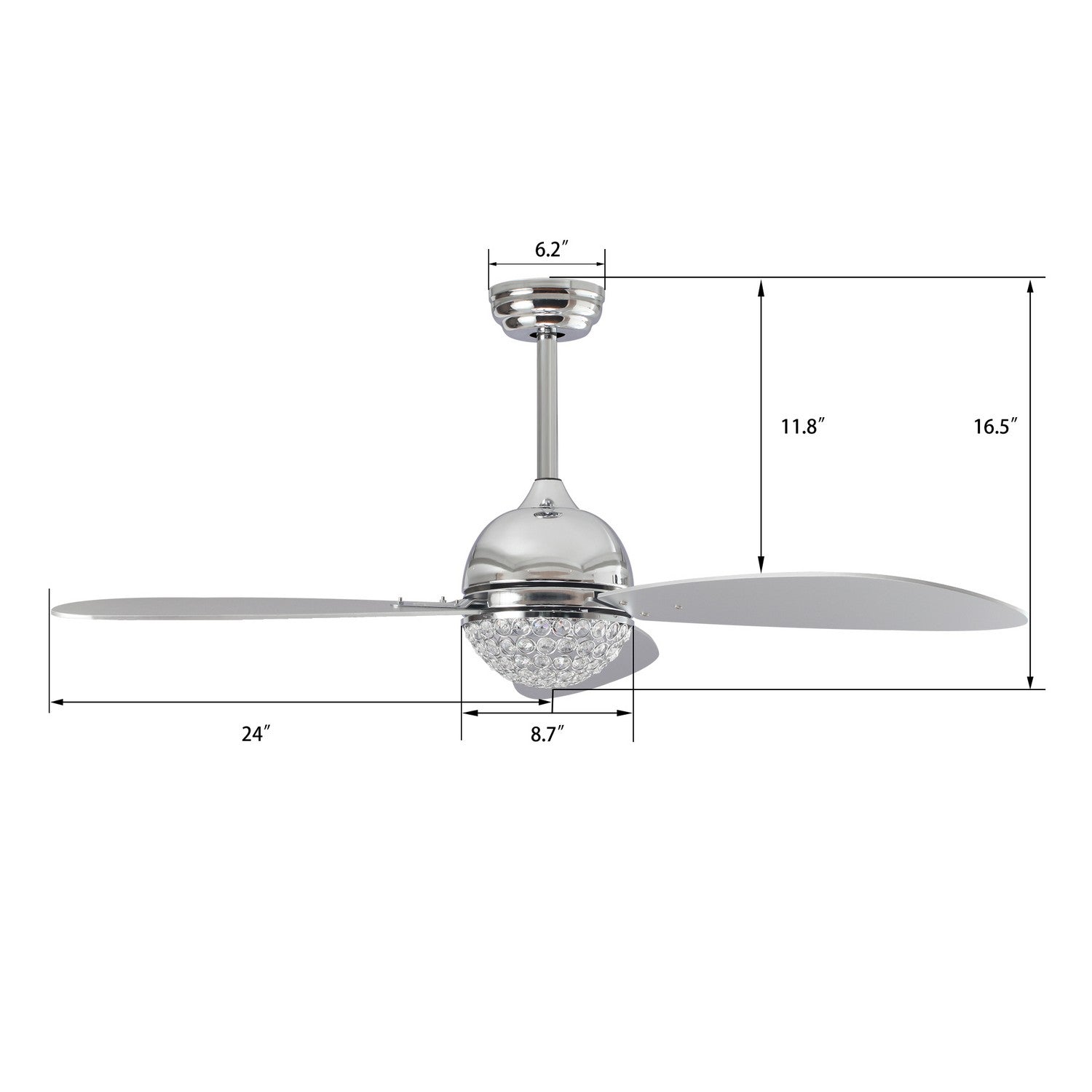 Carro - VS483Q3-L12-SC-1 - 48"Smart Ceiling Fan - Coren - Silver