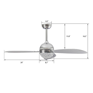 Carro - VS483Q3-L12-SC-1 - 48"Smart Ceiling Fan - Coren - Silver