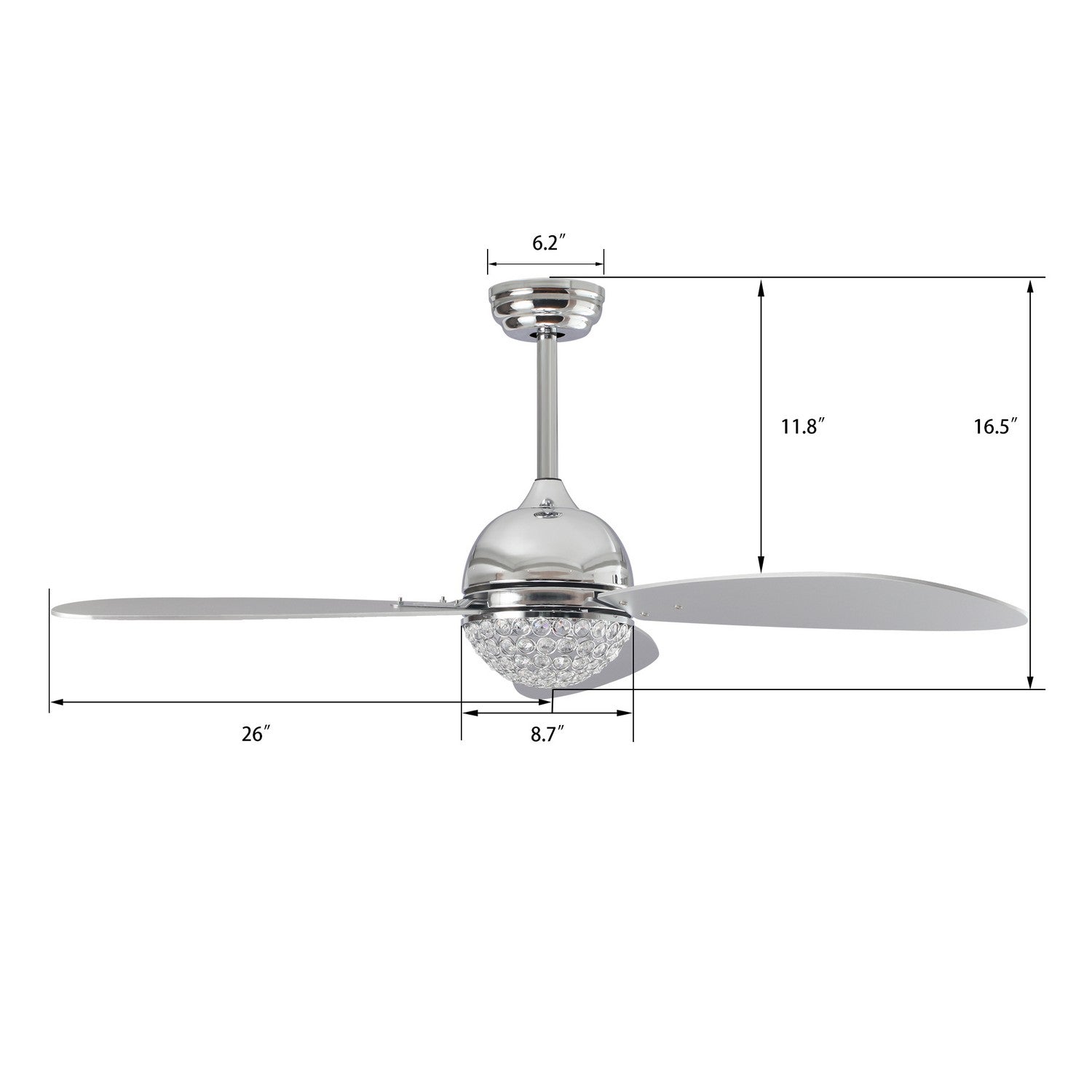 Carro - VS523Q3-L12-SC-1 - 52"Smart Ceiling Fan - Coren - Silver