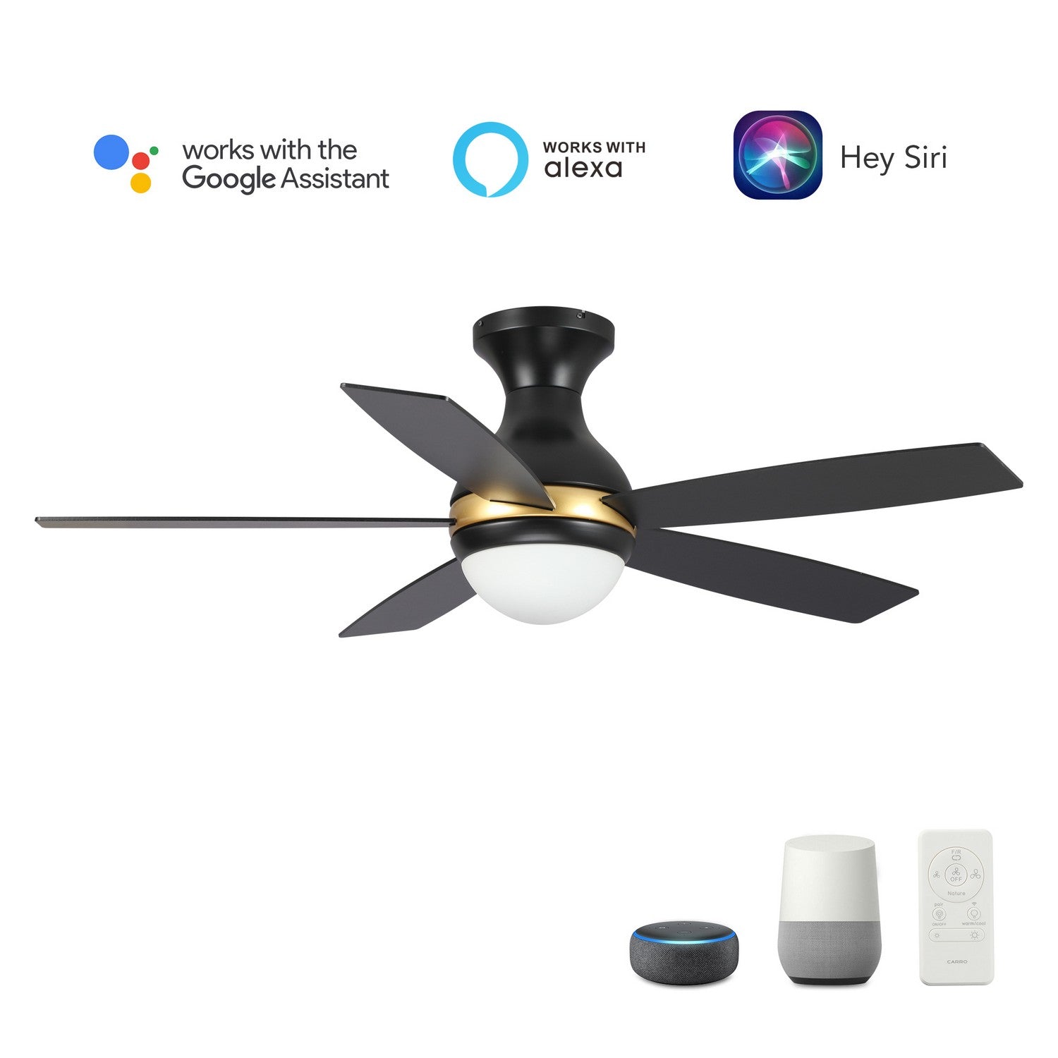 Carro - VS525Q2-L12-B2-1 - 52"Smart Ceiling Fan - Twister - Black