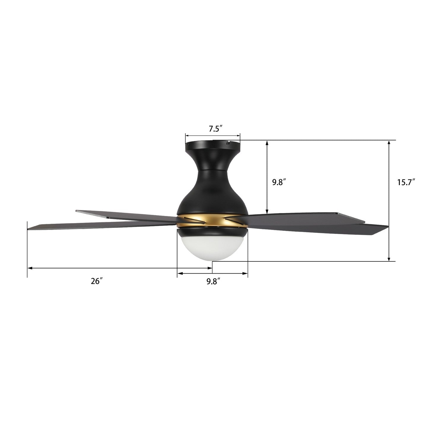 Carro - VS525Q2-L12-B2-1 - 52"Smart Ceiling Fan - Twister - Black