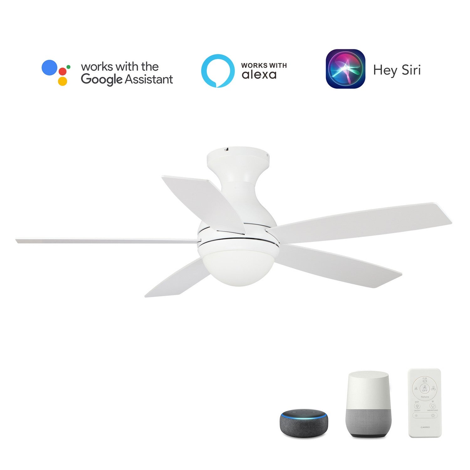 Carro - VS525Q2-L12-W1-1 - 52"Smart Ceiling Fan - Twister - White