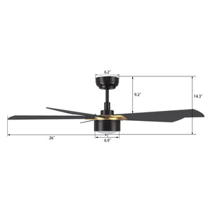 Carro - VS525B5-L11-B2-1G - 52"Smart Ceiling Fan - Stockton - Black