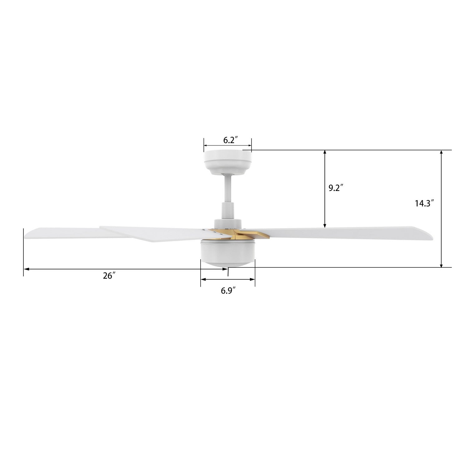 Carro - VS525B5-L11-W1-1G - 52"Smart Ceiling Fan - Stockton - White