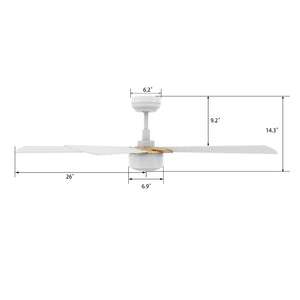 Carro - VS525B5-L11-W1-1G - 52"Smart Ceiling Fan - Stockton - White