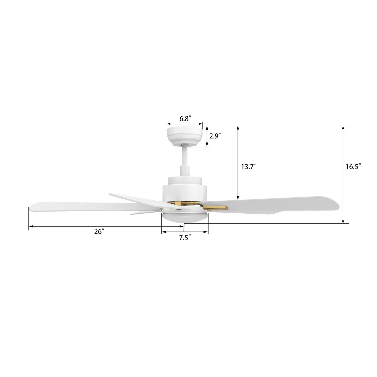 Carro - VS525E3-L12-W1-1G - 52"Smart Ceiling Fan - Olinda - White