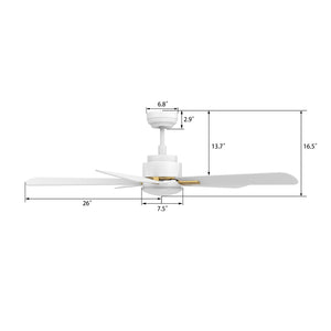 Carro - VS525E3-L12-W1-1G - 52"Smart Ceiling Fan - Olinda - White