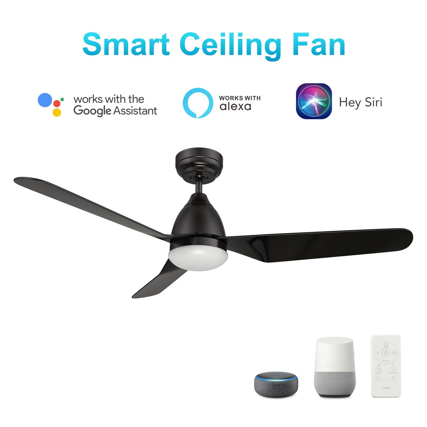 Carro - VS523N1-L12-B2-1 - 52"Smart Ceiling Fan - Toulon - Black