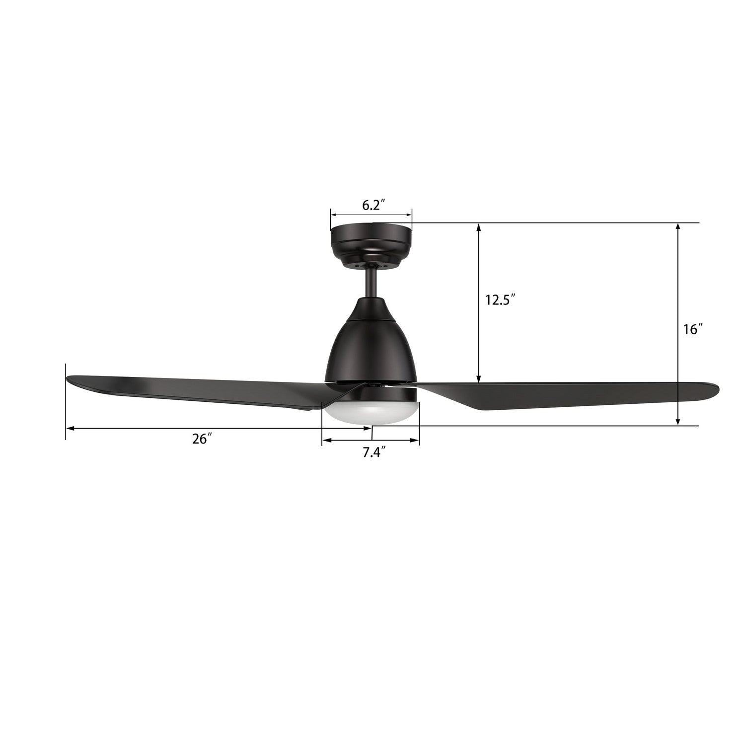 Carro - VS523N1-L12-B2-1 - 52"Smart Ceiling Fan - Toulon - Black