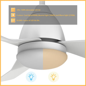 Carro - VS523N1-L12-W1-1 - 52"Smart Ceiling Fan - Toulon - White