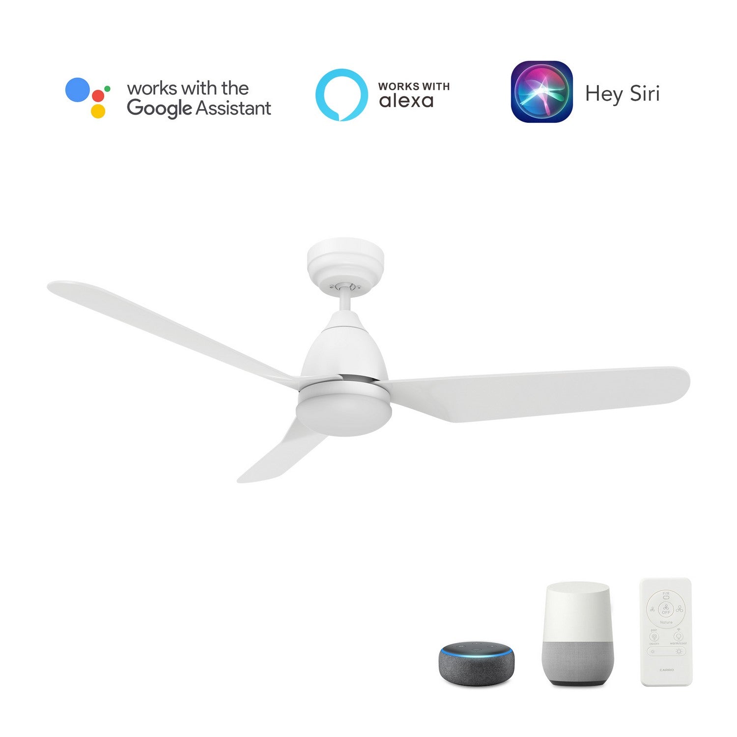 Carro - VS523N1-L12-W1-1 - 52"Smart Ceiling Fan - Toulon - White