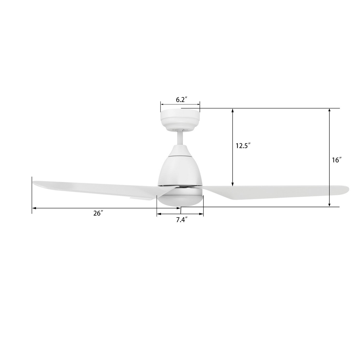 Carro - VS523N1-L12-W1-1 - 52"Smart Ceiling Fan - Toulon - White