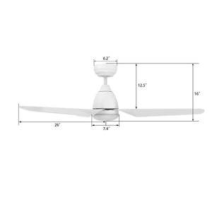 Carro - VS523N1-L12-W1-1 - 52"Smart Ceiling Fan - Toulon - White