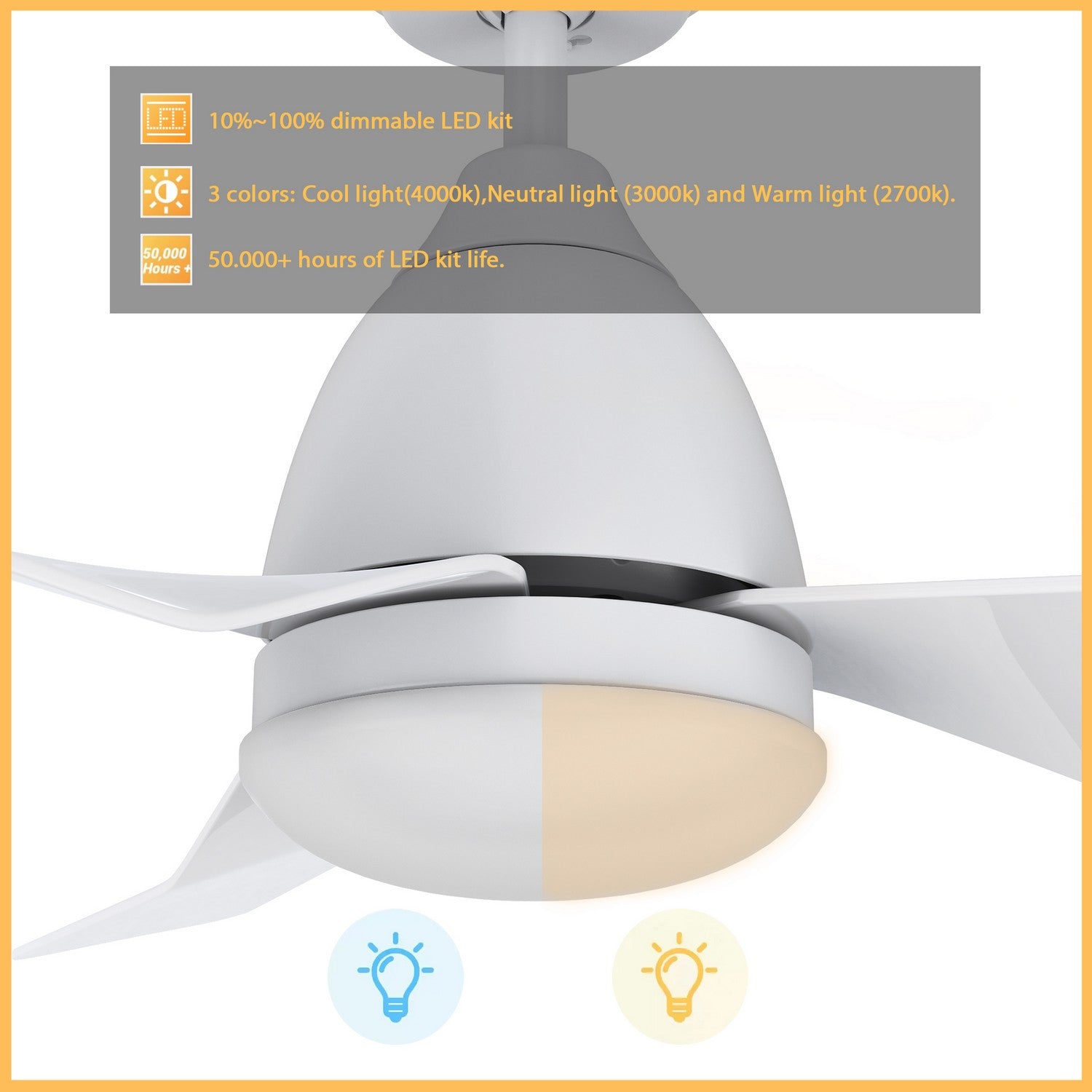 Carro - VS443N2-L12-W1-1 - 44"Smart Ceiling Fan - Roque - White