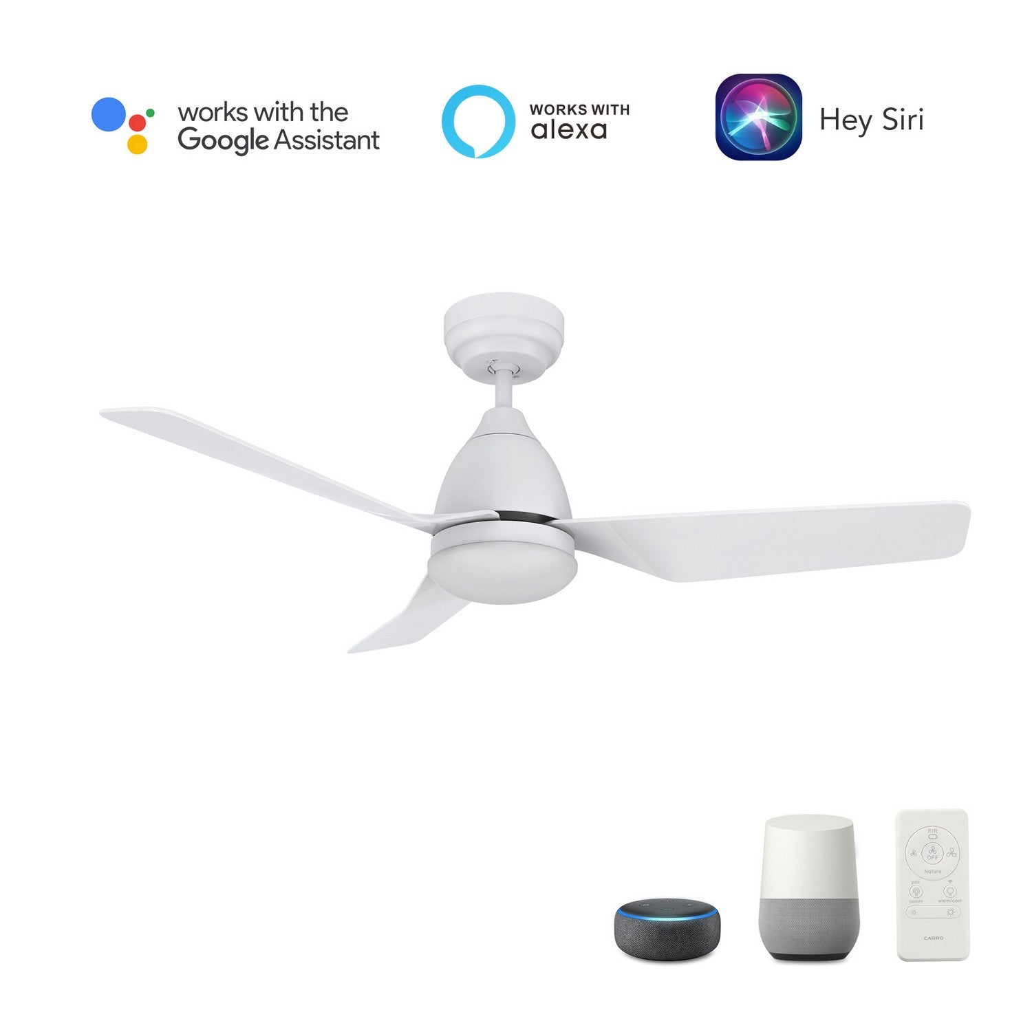 Carro - VS443N2-L12-W1-1 - 44"Smart Ceiling Fan - Roque - White