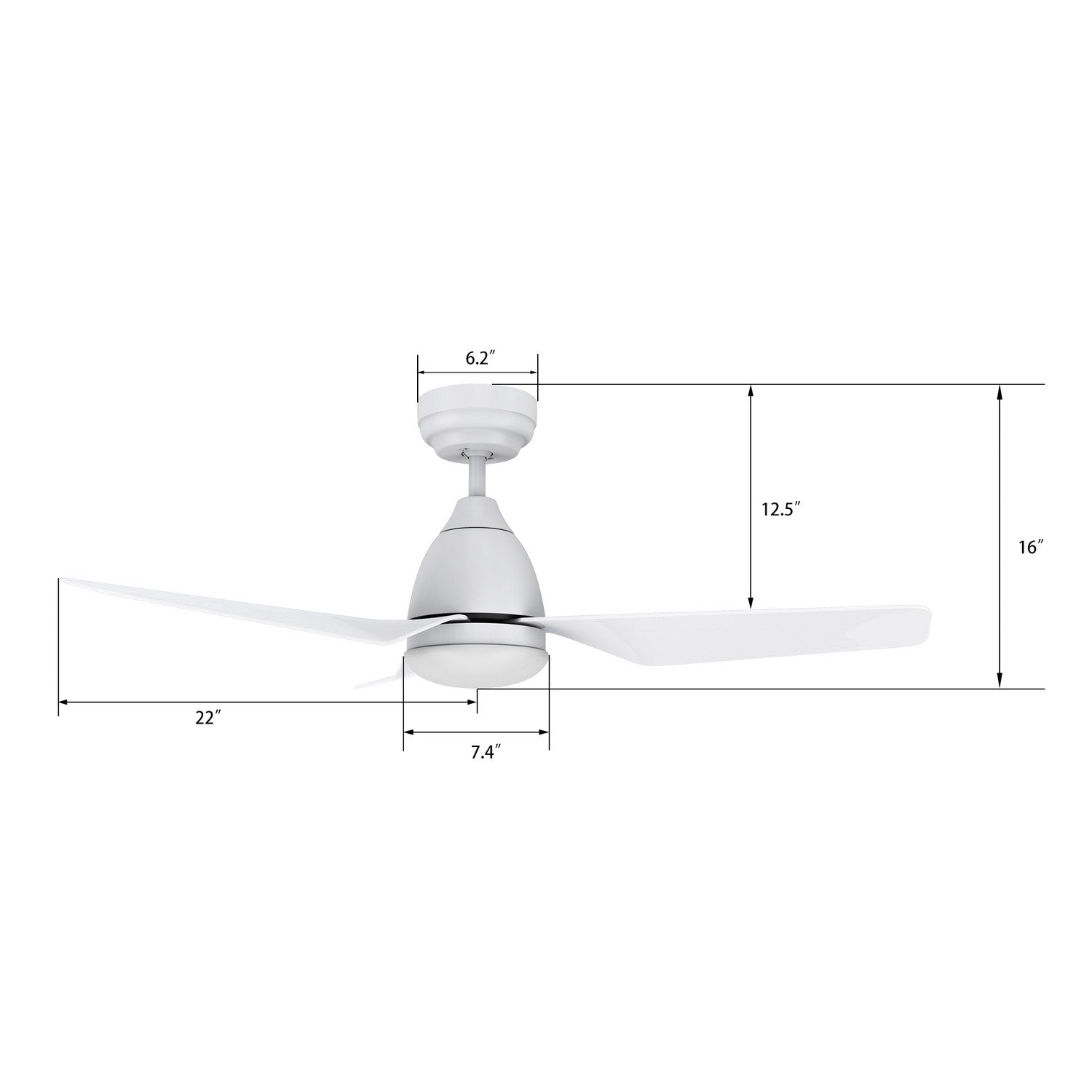 Carro - VS443N2-L12-W1-1 - 44"Smart Ceiling Fan - Roque - White