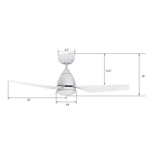 Carro - VS443N2-L12-W1-1 - 44"Smart Ceiling Fan - Roque - White